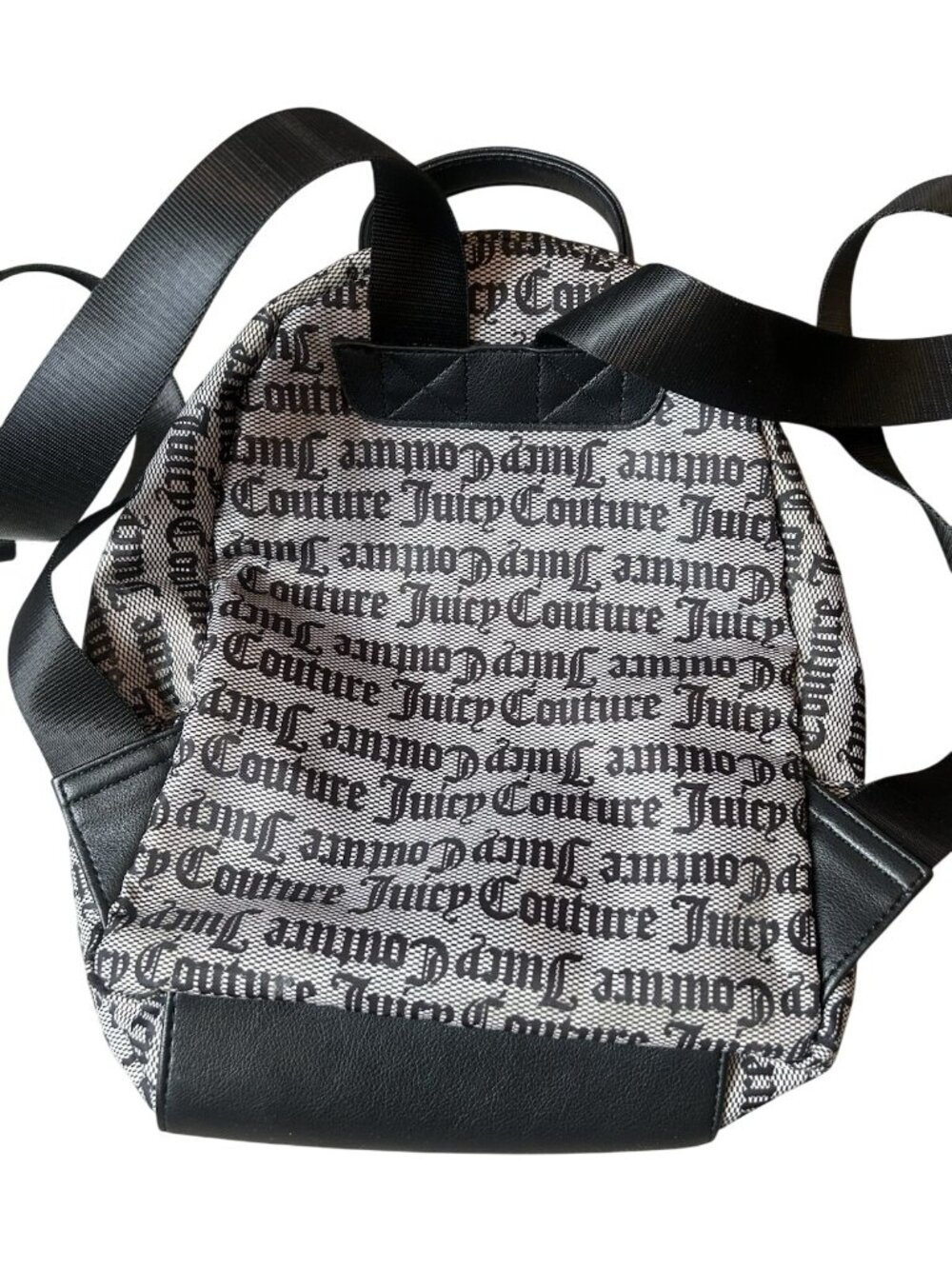 Juicy Couture Y2K Mini Backpack Coin Purse Logo Print Neon Trim Black Pink - Picture 10 of 16